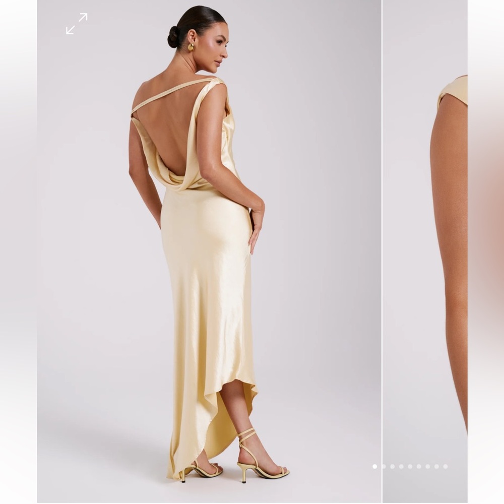 MESHKI YVETTE XXS
Slip Maxi Dress With Asymmetrical Hem - Butter